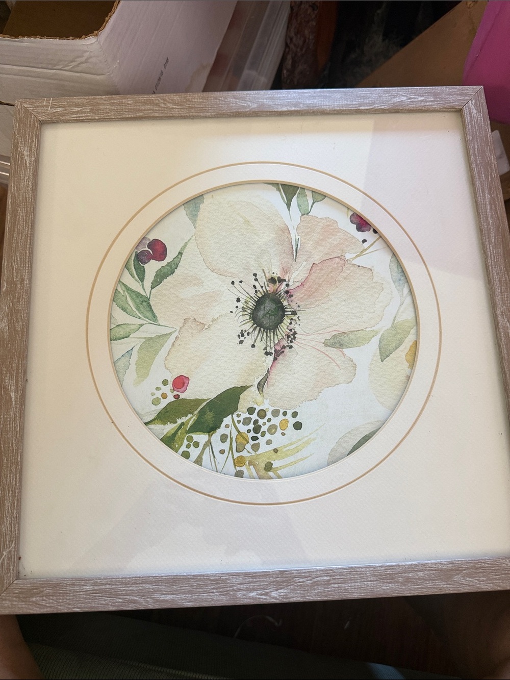 Botanical Watercolor Floral Wall Art - Framed
